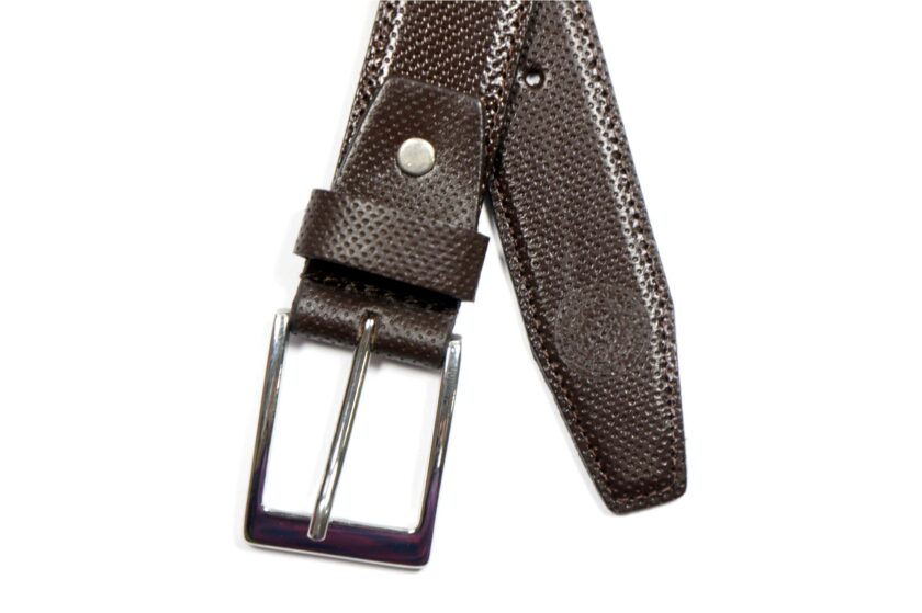 Formal Pinhole Printed Brown Belt - Image 5