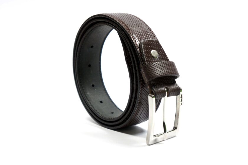 Formal Pinhole Printed Brown Belt