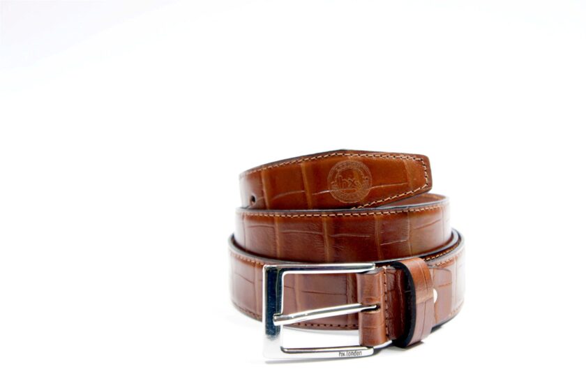 Formal Crocodile Printed Tan Belt - Image 3