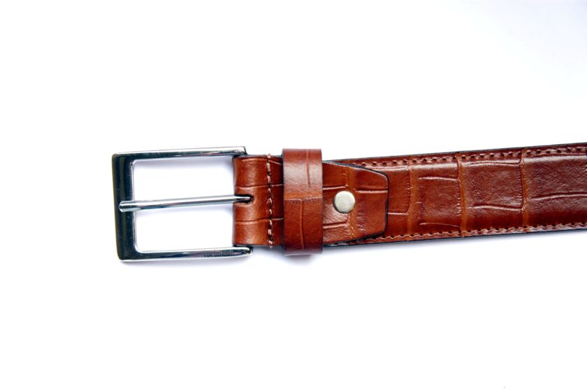 Formal Crocodile Printed Tan Belt - Image 6