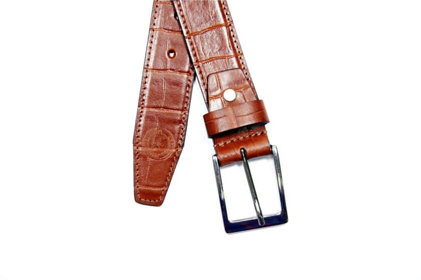 Formal Crocodile Printed Tan Belt - Image 5